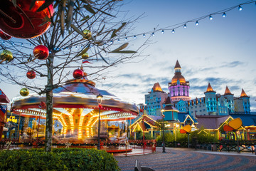 Sochi, Russia-january 05, 2019. Carousel in the amusement Park