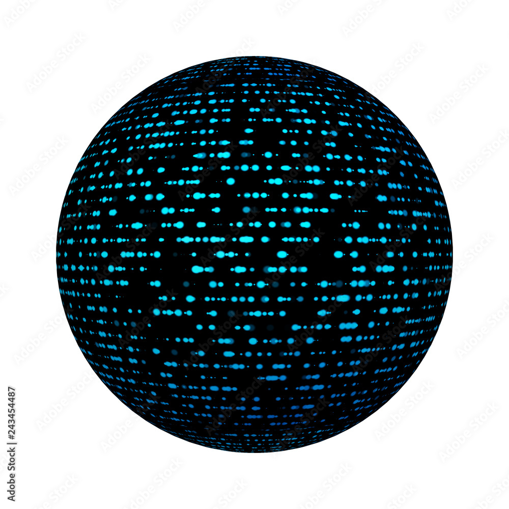 Poster network connection dots for digital computer technology concept on ball or sphere shape isolated on 