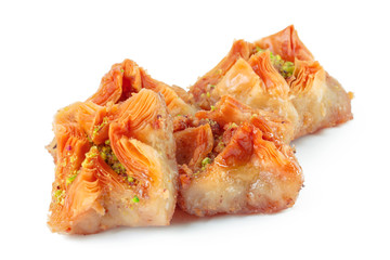 Turkish Ramadan Dessert Baklava isolated on white