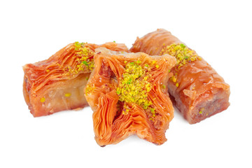 Turkish Ramadan Dessert Baklava isolated on white