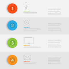 Vector Modern Infographic with four round color icons
