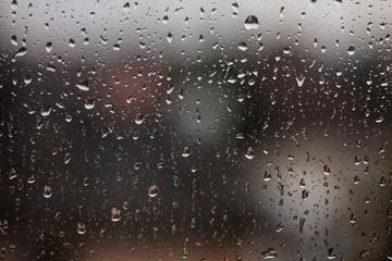 rain drops on the window surface 
