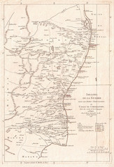 1759, La Rouge Map of Eastern India or Coromandel, Madras and Pondicherry