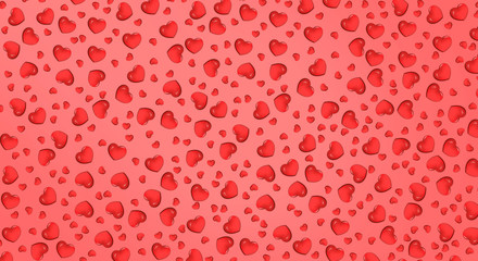 Valentines day sale background red with heart. Red romantic background for greeting cards or covers for the holiday of St. Valentine. Festive red background with hearts, sparkles, gradients, neon ligh