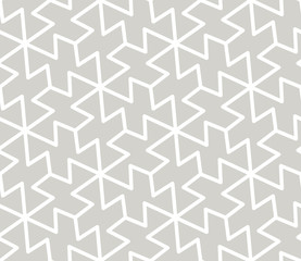 Abstract simple geometric vector seamless pattern with white line texture on grey background. Light gray modern wallpaper, bright tile backdrop, monochrome graphic element