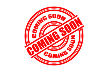 Coming soon rubber stamp