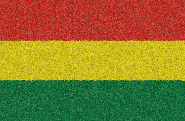 Illustration of a Bolivian flag with a blossom pattern