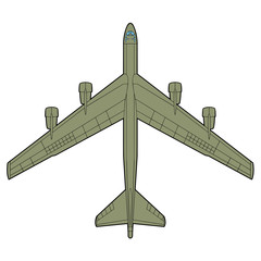B-52 bomb plane top view illustration