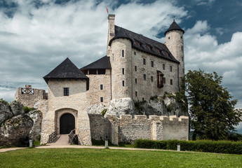 Fototapeta na wymiar A renovated and old medieval castle.