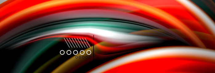 Rainbow color fluid wave lines flow poster. Wave Liquid shapes design