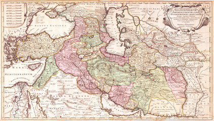 Map of Persia, Iran, Iraq, Turkey, Ottens 1730
