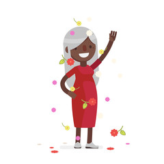 Cute people celebrating - Vector illustration