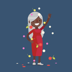 Cute people celebrating - Vector illustration