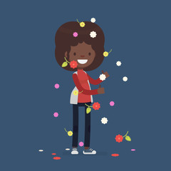 Cute people celebrating - Vector illustration