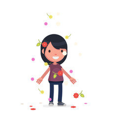 Cute people celebrating - Vector illustration