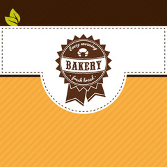Vector bakery flat label template for fresh bread