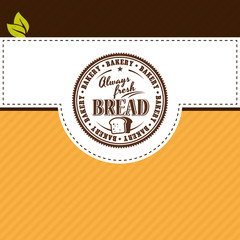 Vector bakery flat label template for fresh bread