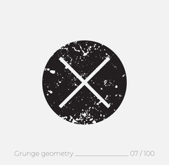 Geometric simple shape in grunge retro style