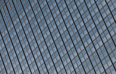 Glass facade of the building