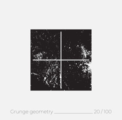 Geometric simple shape in grunge retro style