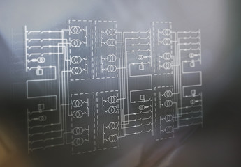 Electric wiring diagram for power transformers