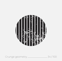 Geometric simple shape in grunge retro style