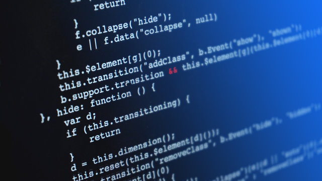 Programming html application code running down a computer screen
