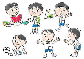 school boy and girl set