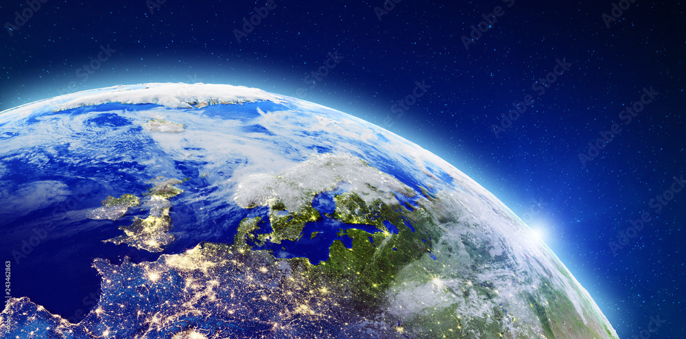 Wall mural north europe city lights