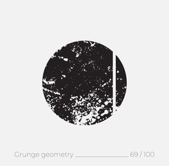 Geometric simple shape in grunge retro style