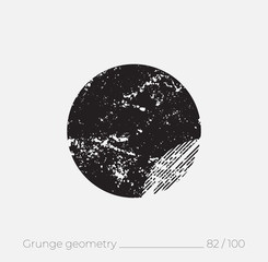 Geometric simple shape in grunge retro style