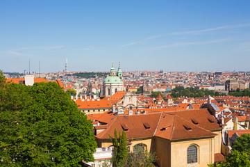 Obraz premium Rooftops of old Prague from high view point, summer time