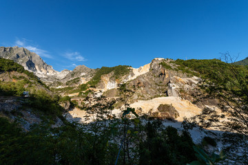 Fototapeta na wymiar Apuan Alps Italy - Quarries of white Carrara Marble