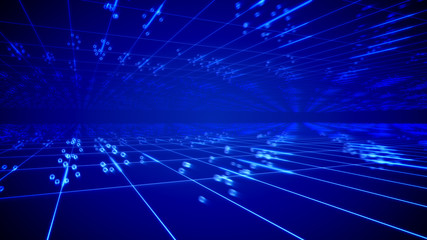 Vivid meshes with spots and blue background