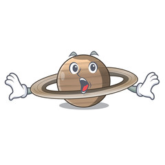 Surprised planet saturn in the cartoon form © kongvector