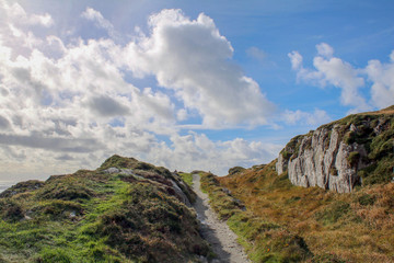 Fototapeta na wymiar Rolling Green Hills of the Sheeps head Mountain West Cork Ireland