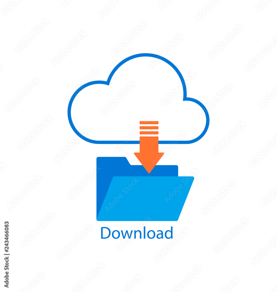 Poster download. cloud service. vector symbols, icon related to cloud computing service and data storage. s