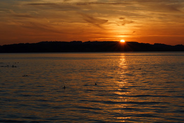 Naklejka premium Sonnenuntergang am See