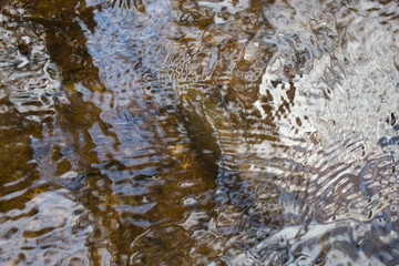 Beautiful background. Water is flowing. Pure fresh water. Precipitation and meteorological phenomena. Seasons.