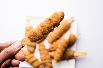 Soya Chaap Curry served in a bowl. Healthy recipe popular in India and Pakistan