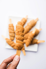 Soya Chaap Curry served in a bowl. Healthy recipe popular in India and Pakistan