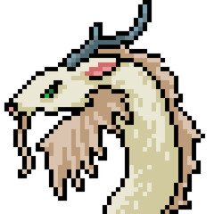 vector pixel art monster head
