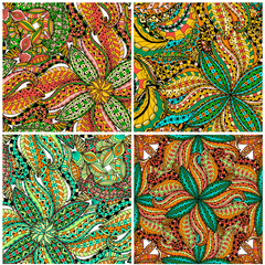 Tiles of Seamless Floral Pattern