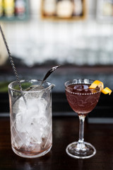 Bartender making cocktails in a restaurant