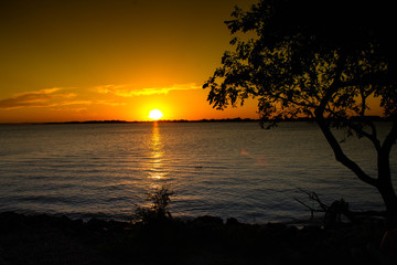 sunset at the lake