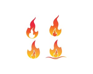 Fire flame Logo Template vector icon Oil, gas and energy logo