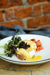 Smoked salmon poached eggs