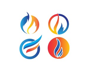 Obraz premium Fire flame Logo Template vector icon Oil, gas and energy logo