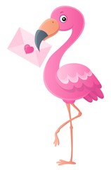Flamingo with love letter topic 1
