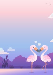Valentine flamingos topic image 6